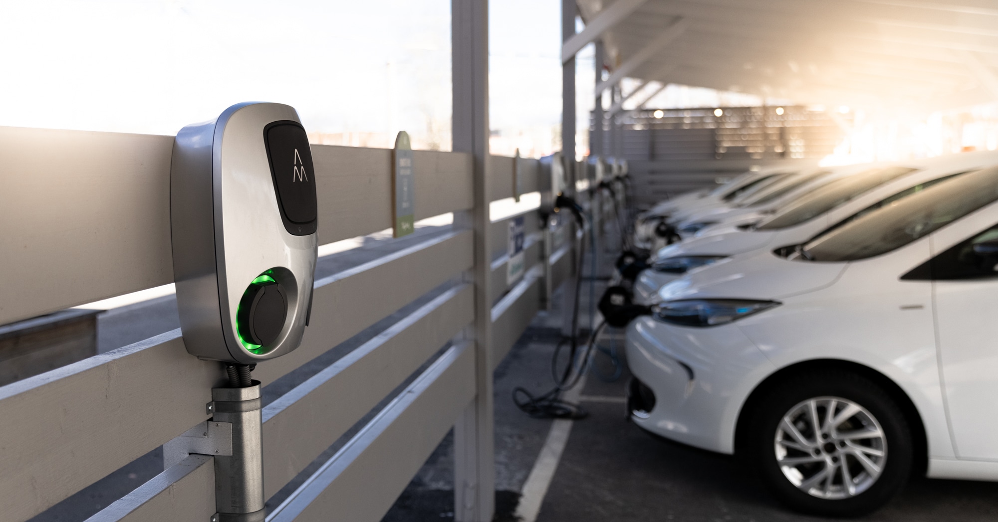 Charging stations Charge Amps Aura charging white electric cars